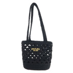 Prada Raffia Tote Black
