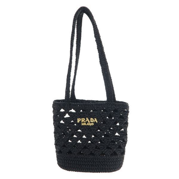 Prada Raffia Tote Black