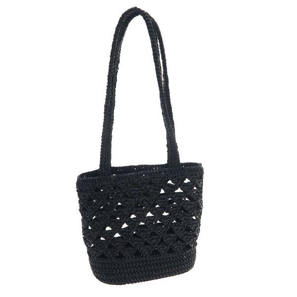Prada Raffia Tote Black — view 3