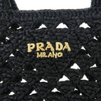 Prada Raffia Tote Black — view 7
