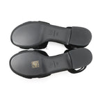 Chanel Sandals CC Logo Camellia Heels Velvet 39c Shoes Black — view 4