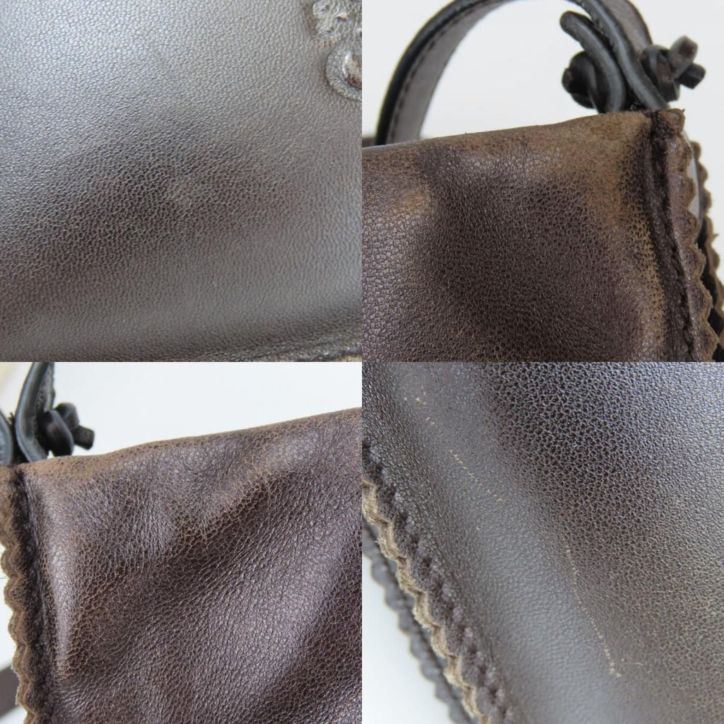 Loewe Shoulder Bag Anagram Napa Nappa Leather Dark Brown Pink Beige Crossbody — view 5