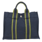 Hermes Tote Fourre Tout PM Canvas Navy Olive Daily Use