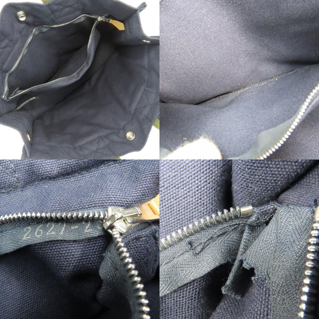 Hermes Tote Fourre Tout PM Canvas Navy Olive Daily Use — view 7