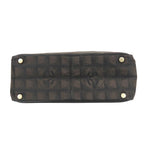 Chanel Tote New Travel Line PM CC Logo Jacquard Nylon Leather Dark Brown Black — view 4
