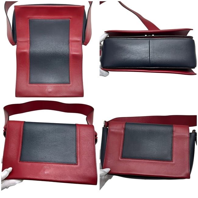 Celine Frame Shoulder Bag Red Navy Blue — view 5