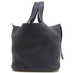 Hermes Picotin Lock MM Taurillon Clemence BK GD Handbag