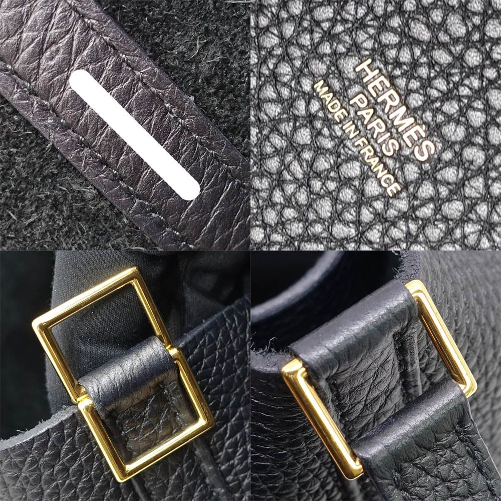 Hermes Picotin Lock MM Taurillon Clemence BK GD Handbag — view 7