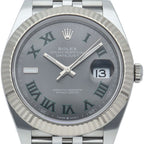Rolex Datejust 41 Watch Jubilee Calf Troman Wimbledon Box 18k White Gold