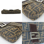 Fendi Handbag Mamma Bucket Canvas Leather Brown Black Shoulder Zucca Pattern — view 4