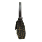 Fendi Handbag Mamma Bucket Canvas Leather Brown Black Shoulder Zucca Pattern — view 2