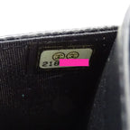 Chanel Wallet Shoulder Caviar Leather CC Logo Black Silver — view 8