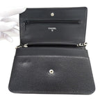 Chanel Wallet Shoulder Caviar Leather CC Logo Black Silver — view 4