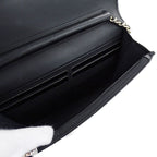 Chanel Wallet Shoulder Caviar Leather CC Logo Black Silver — view 6