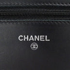 Chanel Wallet Shoulder Caviar Leather CC Logo Black Silver — view 5
