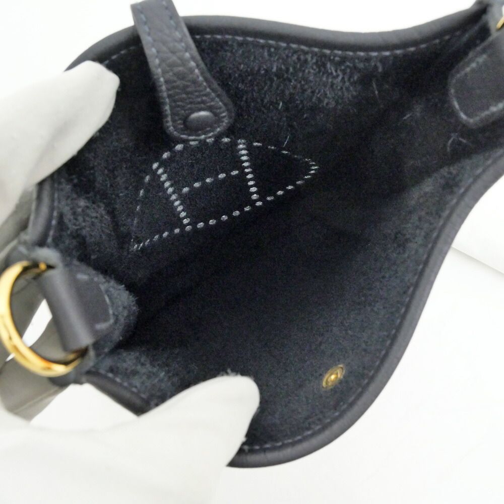 Hermes Evelyne TPM Sangle Caval Canvas Shoulder Bag Gold Taurillon Clemence — view 5