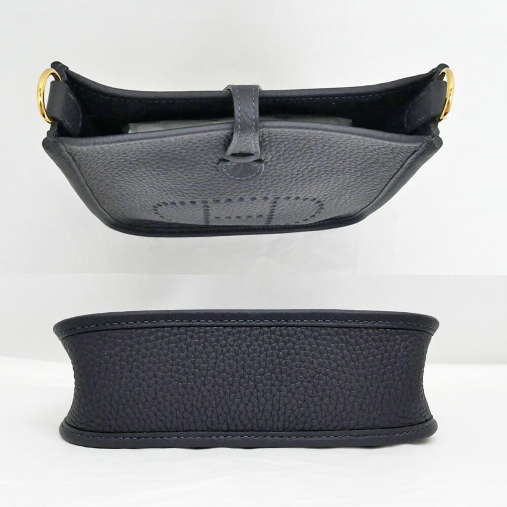 Hermes Evelyne TPM Sangle Caval Canvas Shoulder Bag Gold Taurillon Clemence — view 4