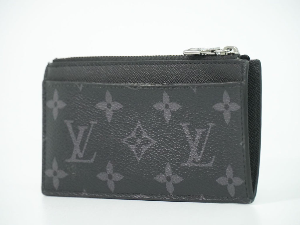 Louis Vuitton LV Coin Card Holder Monogram Eclipse Black Gray — view 2