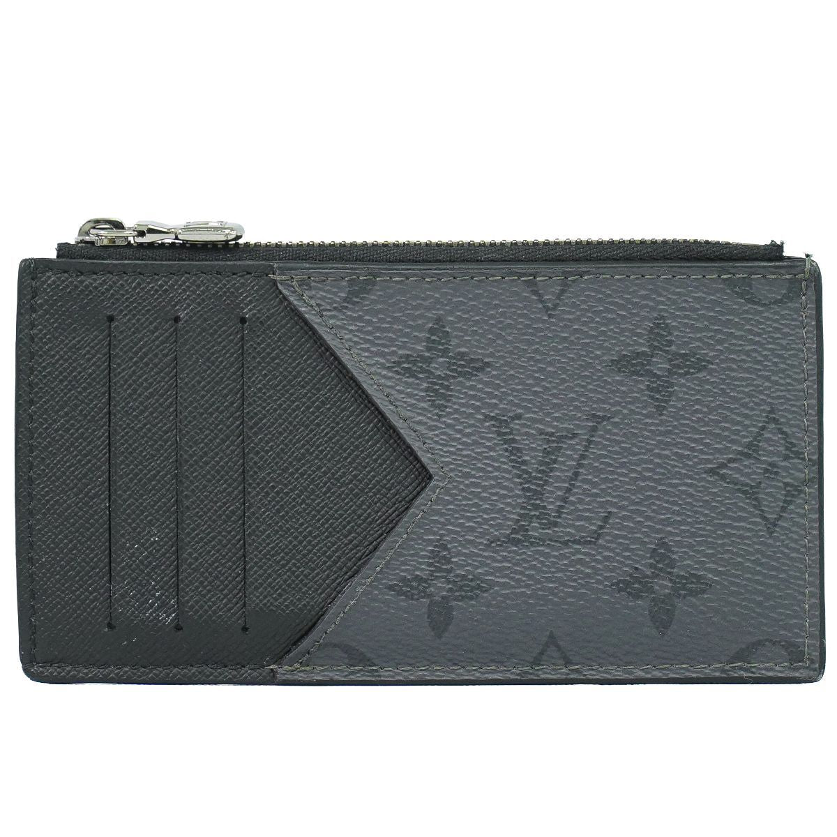 Louis Vuitton LV Coin Card Holder Monogram Eclipse Black Gray