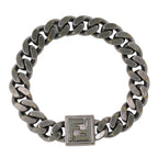 Fendi FF Logo Chain Bracelet Bangle Metal Silver