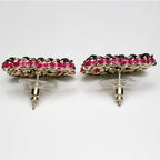 Chanel CC Logo Rope Motif Earrings Gold Pink Black — view 3