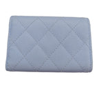 Chanel Wallet Trifold Caviar Leather Quilted Light Blue Gold Compact Mini — view 2