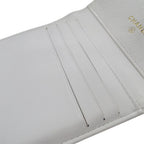 Chanel Wallet Trifold Caviar Leather Boy White Gold Compact — view 9