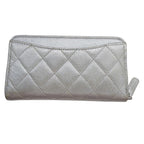 Chanel Wallet Compact Caviar Leather Quilted Silver CC Logo — view 2