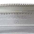 Chanel Wallet Compact Caviar Leather Quilted Silver CC Logo — view 9
