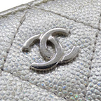 Chanel Wallet Compact Caviar Leather Quilted Silver CC Logo — view 4