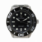 Gucci Timeless Diver Watch SS Quartz Black Dial