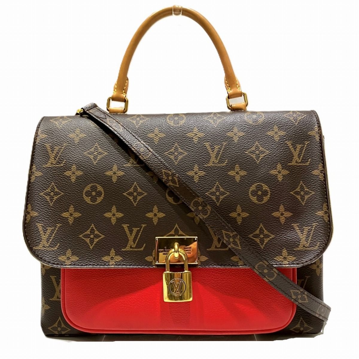 Louis Vuitton Marignan Monogram Handbag Leather Canvas