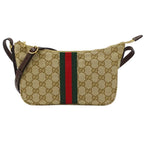 Gucci Shoulder Bag 2-Way Lunetta GG Supreme Beige Brown Small