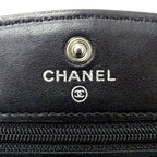 Chanel Quilted Clutch Wallet Lambskin Black Silver — view 6