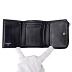 Chanel Wallet Quilted Trifold Caviar Leather Black Silver Mini — view 4