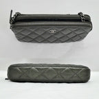 Chanel Chain Wallet Shoulder Bag Caviar Leather Metallic Green — view 4
