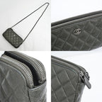 Chanel Chain Wallet Shoulder Bag Caviar Leather Metallic Green — view 9
