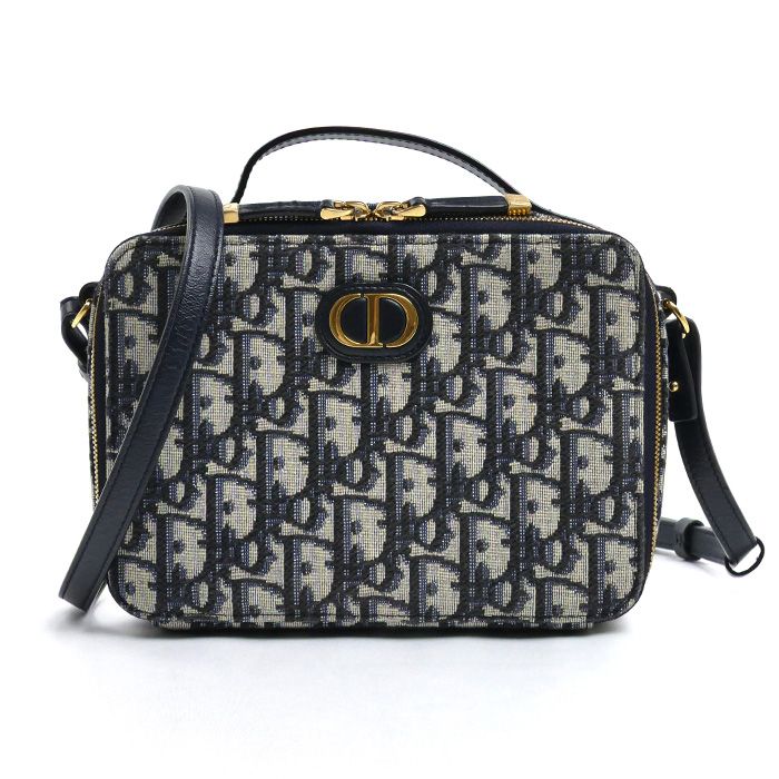 Dior Trotter Oblique 30 Montaigne 2-Way Shoulder Bag Beige Navy