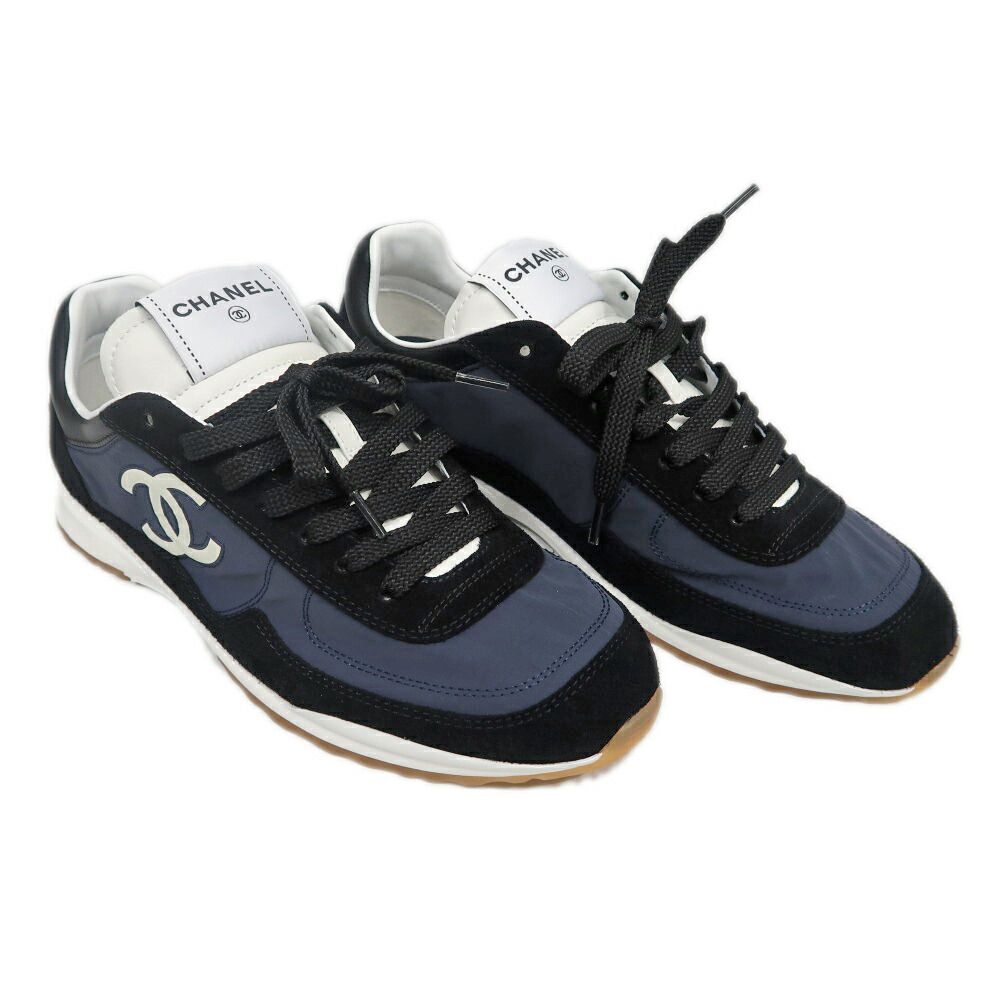 Chanel Sneakers 37 Navy Black Shoes — view 2