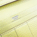 Hermes Bearn Souffle Verso Wallet Silver Yellow Leather — view 6