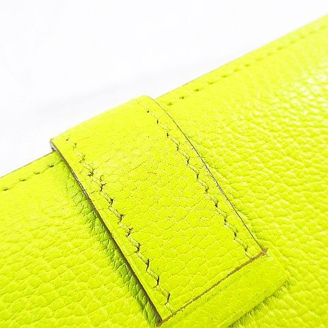 Hermes Bearn Souffle Verso Wallet Silver Yellow Leather — view 5