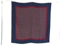 Chanel Shawl Navy Multicolor Silk 100% Large Geometric Pattern Scarf