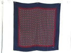 Chanel Shawl Navy Multicolor Silk 100% Large Geometric Pattern Scarf