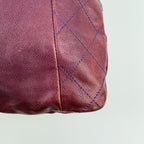 Chanel CC Logo Chain Shoulder Bag Tote Red Caviar Leather Vintage — view 8