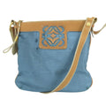 Loewe Shoulder Bag Anagram Nylon Leather Blue Camel Chien Pants Gold Crossbody