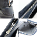 Louis Vuitton Shoulder Bag Sasha Taiga Dark Navy Crossbody Daily Use — view 7