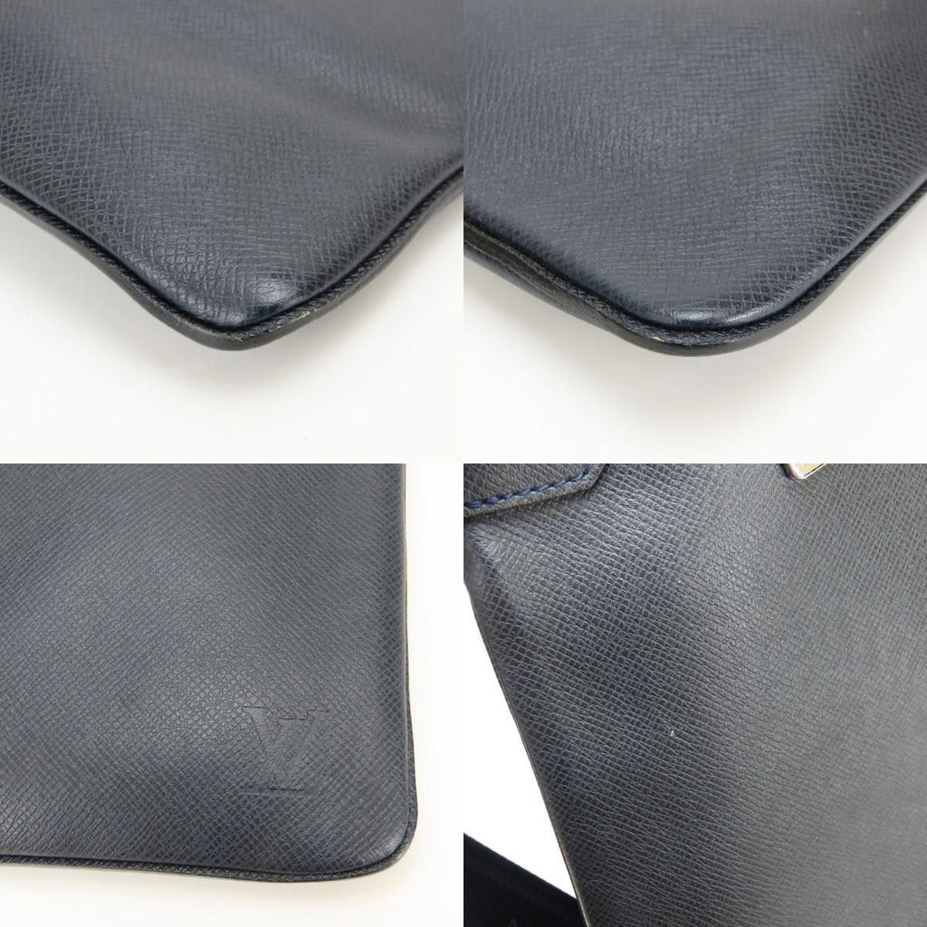 Louis Vuitton Shoulder Bag Sasha Taiga Dark Navy Crossbody Daily Use — view 5