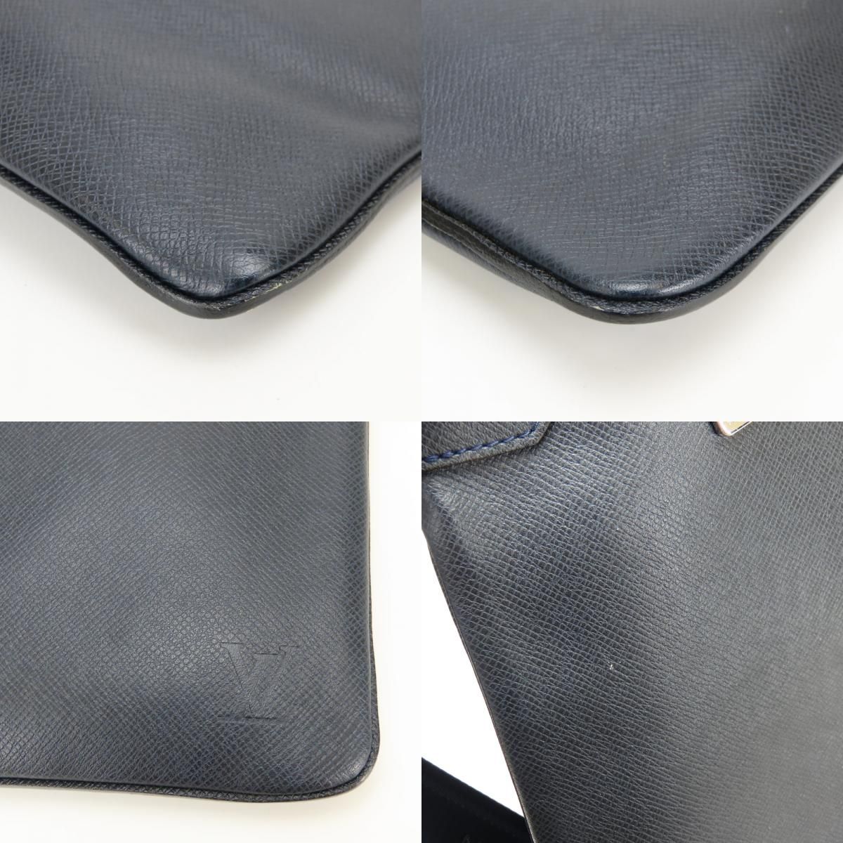 Louis Vuitton Shoulder Bag Sasha Taiga Dark Navy Crossbody Daily Use — view 5