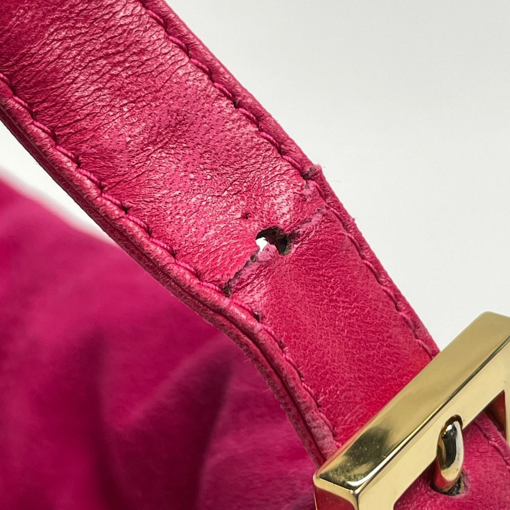 Fendi Zucca Pattern Shoulder Bag Mamma Baguette Suede Pink — view 7