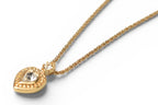 Dior Necklace Choca Vintage Heart Motif Rhinestone Gold — view 6